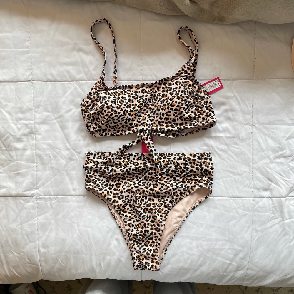 Cheetah Print High Waisted Swimsuit